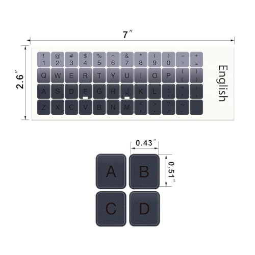 Pegatinas para Teclado Boaulee 2PCS Color Gris Degradado miniatura 6