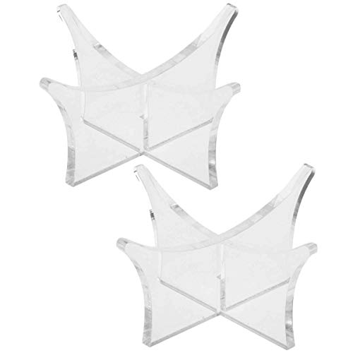 2Pcs Clear Acrylic Ball Stand Ball Display Rack Stand Holder for Football, Basketball, Volleyball, Soccer Ball