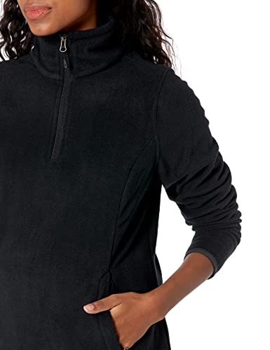 Amazon Essentials Women's Classic-Fit Long-Sleeve Quarter-Zip Polar Fleece Pullover Jacket, Black, Large