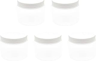 حاويات مستحضرات تجميل بلاستيكية بلون أبيض ، طقم ٥ قطع، أبيض، ١٠٠ مل، مثالية للسفر
