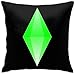 The Sims - Funda de cojín decorativa para sofá o dormitorio, diseño de diamante verde (Good Moodlet)