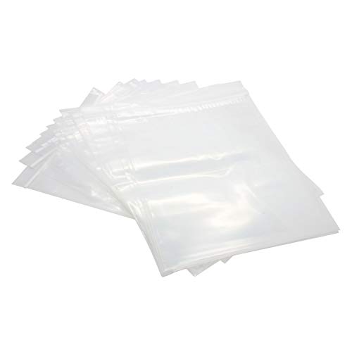 200 Pack Rok Hardware Heavy Duty 10" x 13" Resealable 4Mil Thick Writable Dispenser Plastic Big Clear Poly Zip Food Safe Storage Bags, Large RZ4R1013
