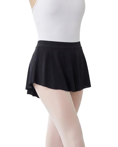 Stelle Black Ballet Skirts for Women Pull On Dance Wrap Skirt Elastic Waistband Ballerina Outfit for Adult (Black M)