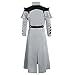 FMMOEK Medieval Costumes Steampunk Long Trench Coat Gothic Victorian Vintage Tailcoat Jacket Mens Double Breasted Zipper Coat (XL, grey)
