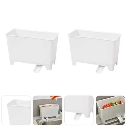 Cabilock 2 piezas de botes de basura para fregadero de cocina miniatura 4
