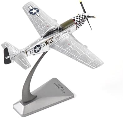 NUOTIE P51-D Mustang 1/72 Metal Airplane Model Kit with Stand WWII Diecast Fighter Model Vintage Prebuild Military Aircraft Collection for Display or Gift (Big Beautiful Doll)