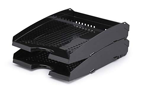 Durable 1701626060 - Vassoi Per Lettere Trend Per Formato Din A4 Fino A C4, Impilabili, 6 Pezzi, Nero
