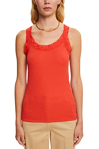 ESPRIT Damen T-Shirt 072ee1k342, Orange Red, L