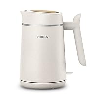 Philips Wasserkocher – Eco Conscious Edition, 1.7 L Fassungsvermögen, Kontrollanzeige, Pirouettenbasis, hergestellt aus Altspeiseöl, seidenweiß-matt (HD9365/10)