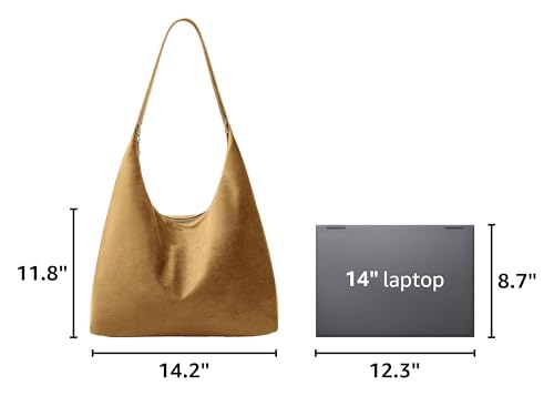 Image of KALIDI Casual Tote Bag Vegan Leather Hobo Zipper Work Bag Weekender Shoulder for Women Shoulder Travel Purse