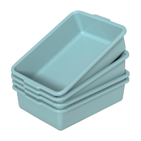 Neadas 13 L Plastic Bus Tubs Restaurant, Utility Bus Box, Mint Green, 4 Packs Cover