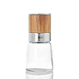 AdHoc Akasia Wood Salt or Pepper Mill - Salt & Pepper Seasoning Mill - Manual & Adjustable Grinder for Modern Kitchens
