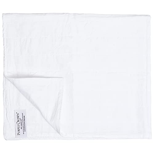 Image of MK Handicraft(PurpleCrown),Pack of 6pieces Multicolor Pure Breathable Cotton and high Absorbent Cribsheet for Newborn Babies, Swaddler Cum Comforter for Infants.(Children: L, 100cmx80cm, White)