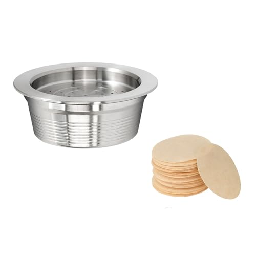 Oxtxuzdm Filtro de café de acero inoxidable y 100 piezas de suministros de elaboración de papel adecuados para cafés, filtro de café y papel