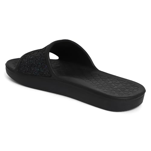 Image of Goldstar DANA-02 Black Comfortable EVA Waterproof Slippers Flip Flops Chappals Cushioned Sliders Daily Use Slipper Slip-On Slipper /Sliders For Women