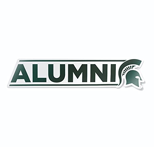 Calcomanía para parachoques de coche de la Michigan State University con casco espartano verde 2