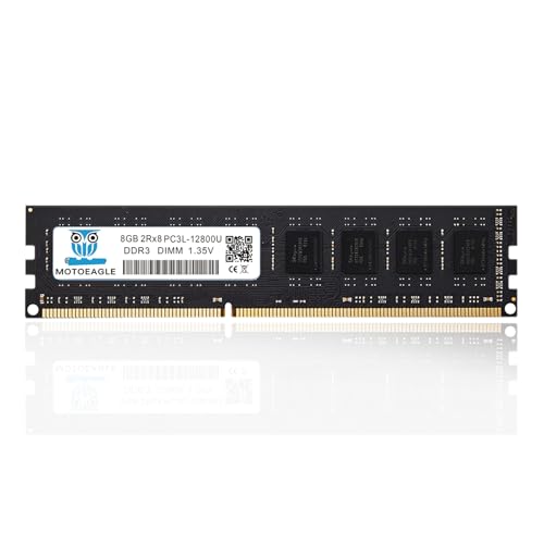 Image of 8GB DDR3L 1600MHz PC3L-12800U-11 Non ECC Unbuffered 1.35V 2Rx8 Dual Rank 240 Pin UDIMM Desktop Memory RAM Module Upgrade