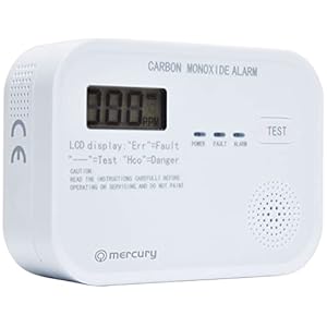 Mercury Carbon Monoxide Detector/Alarm, White
