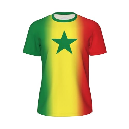 Camiseta deportiva vintage con la bandera de Senegal impresa en 3D para aficionados, fitness, correr, Multicolor, 4XL