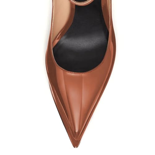 FSJ Women Pointed Toe Chunky Heel Ankle Strap Pumps High Platform Block Heel with Rhinestone Buckle Shoes Size 4-15 US4