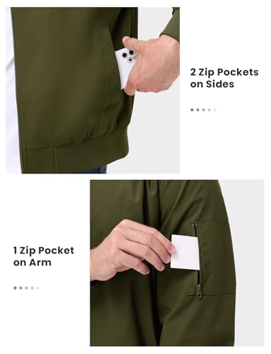 Image of TBMPOY Mens Lightweight Jackets Light Windbreaker Full Zip Casual Work Jacket Golf Business Fall Track Coat with Pockets