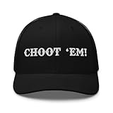 Script Hats Choot 'em! Embroidered Mesh Trucker Hat Black