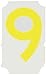Brady 5060-9, Quik-Align Labels, 2" Height, Yellow, Legend "9" (10 per Package)