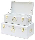 HofferRuffer Aufbewahrungsboxen, Rosa, Weiß, 2 Stück