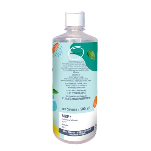 awenest 100% Toxin-free Floor Cleaner Concentrate | Basil and Citronella | 0% Harmful Chemicals | Natural, Pet friendly, Baby safe | Floor and Bathroom Cleaner