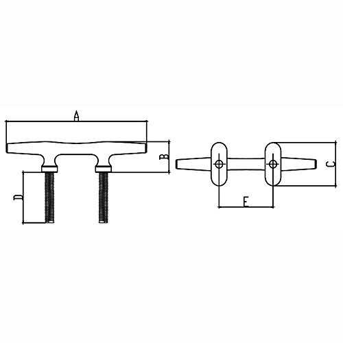 White Water Stud Mount Herreshoff Cleat (Herreshoff Cleat 8