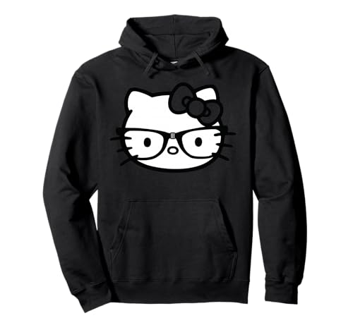 Hello Kitty Black and White Nerd Glasses Pullover...