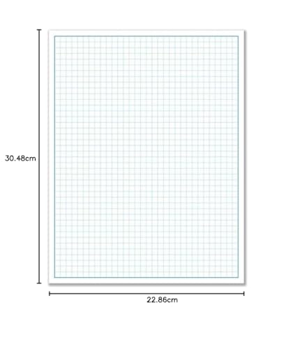 Reskid Bloco de papel gráfico e gráfico (23 x 30 cm) - 50 folhas por bloco - texto de 32 kg - para d
