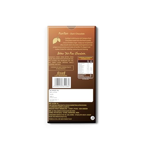 Image of Campco Funtan Dark Chocolate Bar, 50g (Pack of 5)