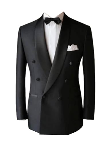 Men's Shawl Lapel Blazer Double Breasted Suit Jacket for Casual/Daily/Leisure