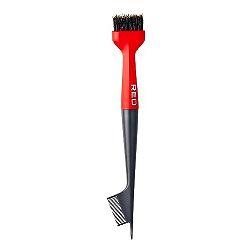 RED by Kiss Premium 100% Boar Bristles Edge Pro Brush for Smooth Hair Styling & Edge Control - 90 Angle