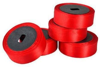 5 Rolls of Bright Red Satin Ribbon Size 1 Inch 3 mtr Each