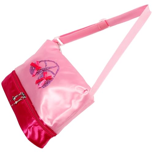 Bolsa de baile para niña de seda rosa portátil y ajustable para ballet cómodo