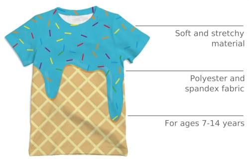 Image of Ainuno Graphic Tees for Boys Girls Kids 7-14Y, Summer Short Sleeve T Shirt Cool 3D Print