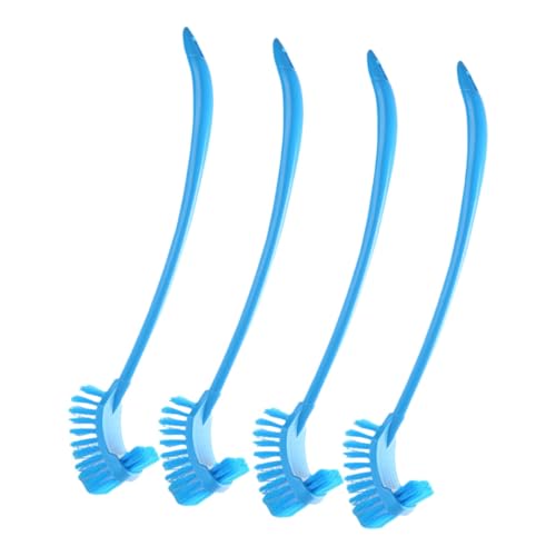 Happyyami 4個 多機能トイレ用ブラシ 長柄設計で隅々まで清掃可能 柔らかく耐久性ある毛質 浴室やホテルに 清掃効率アップで衛生的な空間維持