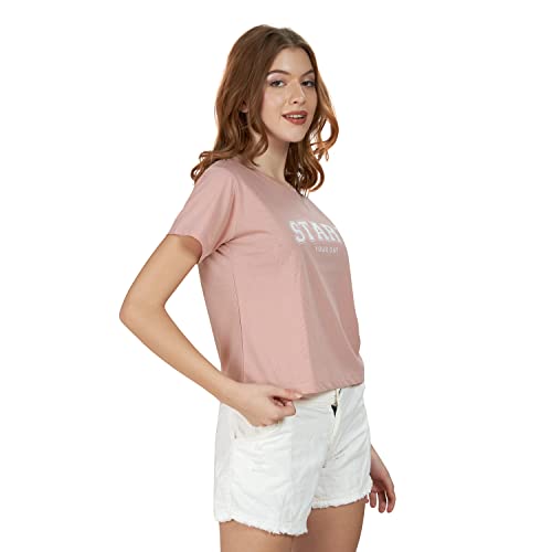 Image of WEET Cotton Crop Top for Women | Round Neck & Half Sleeves Crop Top t Shirts