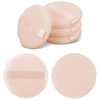 JJUNW 6 Stück Runde Puderquaste, Makeup Baumwollpuderquaste Runde Velours Gesicht Schwämmchen Make up Werkzeug für Loses Puder Gepresstes Pulver Rouge Kissen Applikator(Beige)