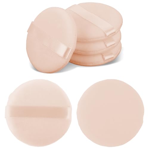 JJUNW 6 Stück Runde Puderquaste Makeup Baumwollpuderquaste
