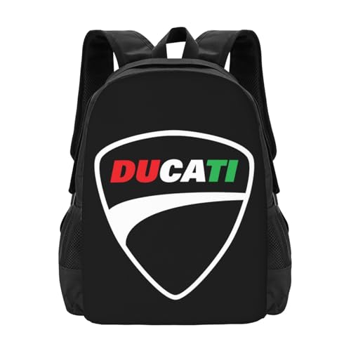 KVHSVEGO Compatible Con Ducati Zaino da Scuola per Uomo e Donna, College, Leggero e Casual per Ragazzi e Ragazze