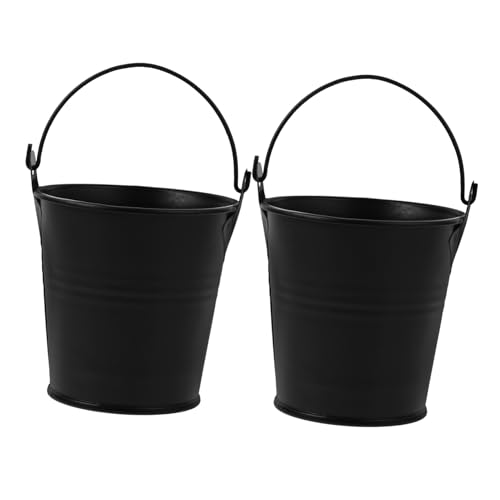 NULYLU 2piezas Cubo De Aceite para Barbacoa De Hierro Recipiente para Grasa De Parrilla Accesorio para BBQ Al Aire De Limpiar y Transportar