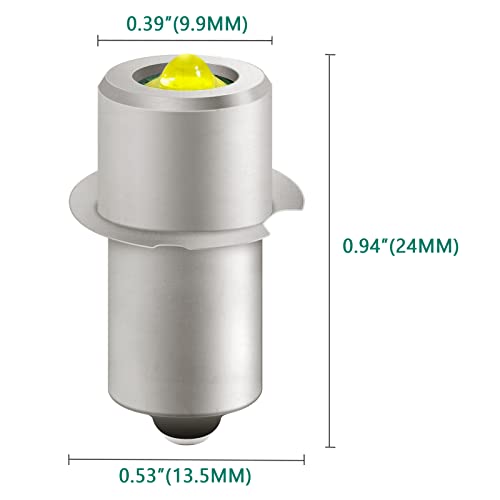 Maglight Led Conversion Kit,18v LED Flashlight Bulb,BAULBOUGH LED 4V-24V, High Power Super Bright Long Lasting, PR2 LED Upgrade Bulb for Maglite, Ryobi Milwaukee Craftsman Lamp (2P)