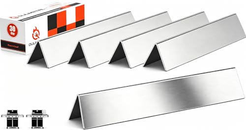QuliMetal 17.5 Inch Flavorizer Bars for Weber Genesis 300 Genesis E-310 E-320 E-330 Grills with Front Controls Knobs (2011-2016) Stainless Steel Grill Heat Plates for Weber 7620 7621