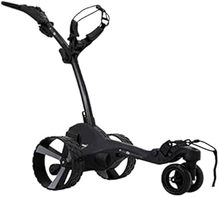 MGI Golf Zip Navigator Electric Automated Rechargeable Golf Push Cart Club Holder Caddy with Remote Control, Drink & Umbrella Holder, and Clip, Black