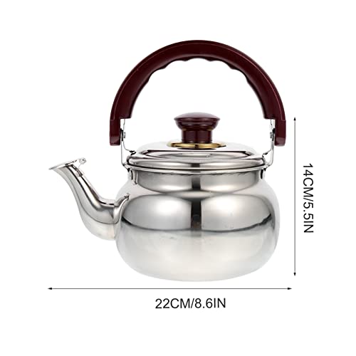 UPKOCH Tetera de 1 litro de acero inoxidable, apta para cocinas de inducción, para excursiones de cocina, picnic… - Imagen 6