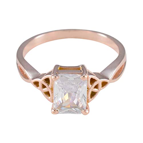 Bague en argent sterling 925 et cz blanc octogonal, le cadeau idéal pour femme élégante