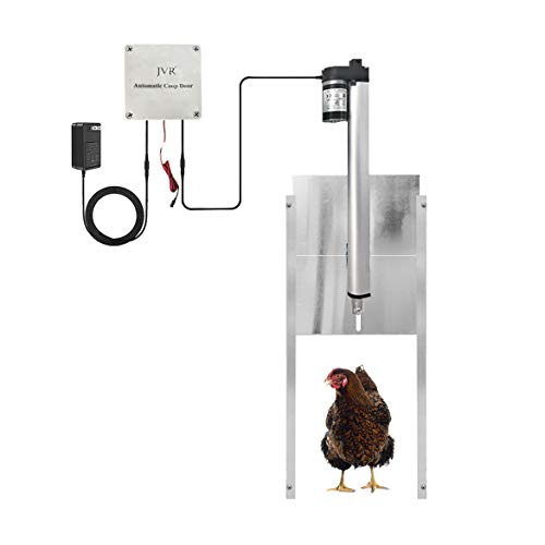 JVR Chicken Coop Door Automatic Opener Kit, Rainproof Adjustable Light Sensor Controller Actuator Motor, 12V DC Power Supply (Light Sensor)